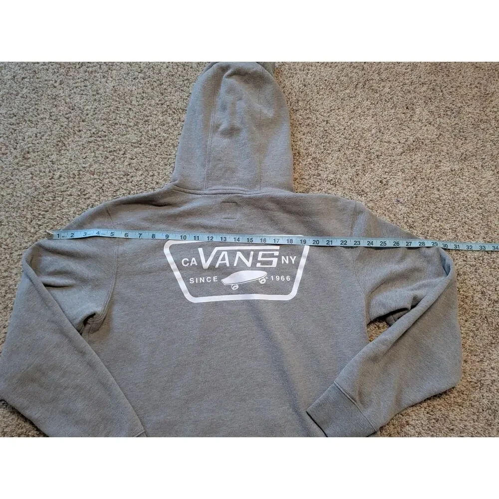 Vans Full Patched II Pullover Hoodie Heather Grey Skateboard Men's Size Small
